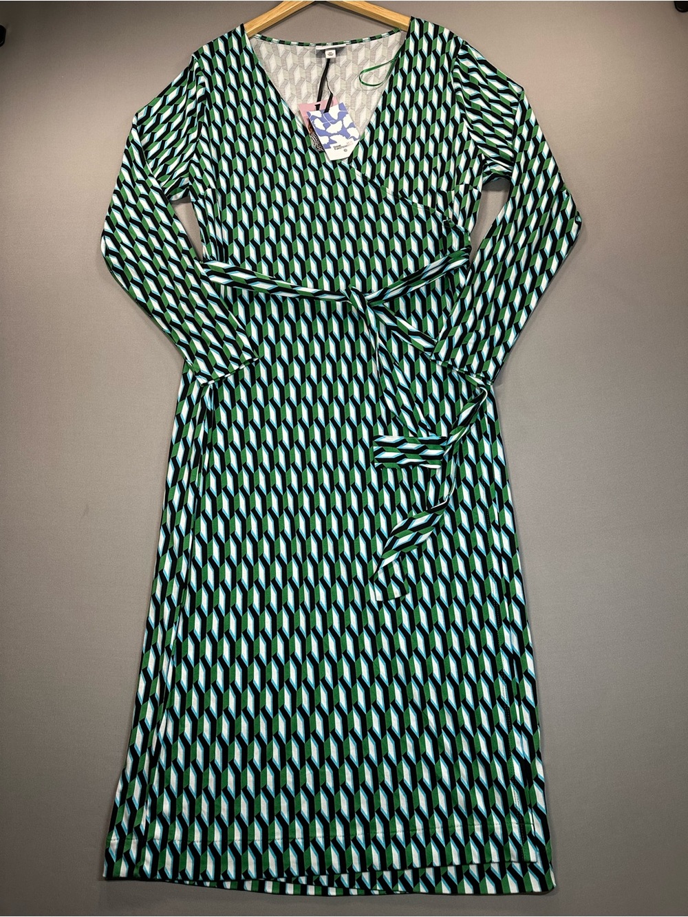 Diane von Furstenberg X Target Long Sleeve Midi Wrap Dress Arrowhead Pattern XXL - Picture 2 of 16